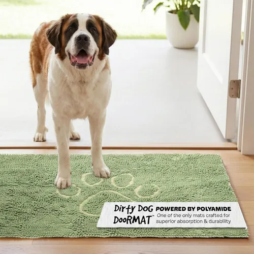 Vista 64 de Dog Gone Smart Dirty Dog Doormat - Tapete de secado rápido con respaldo súper adherente para pisos limpios - Tapete súper absorbente y lavable a
