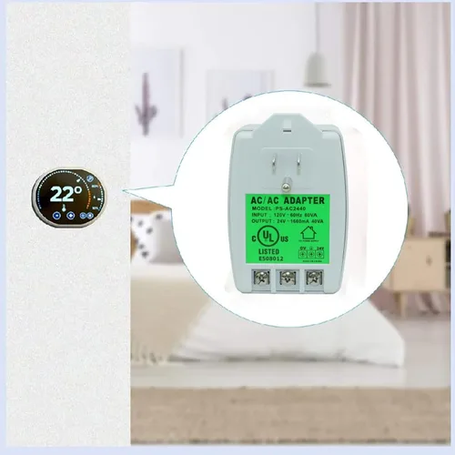 Vista 7 de Transformador de timbre enchufable de 24 VCA 40 VA compatible con todos los timbres Nest Ecobee Sensi y Honeywell Termostato con certificado UL