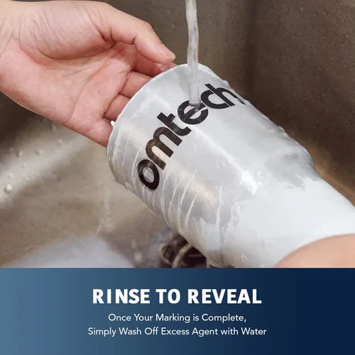 Vista 6 de OMTech Spray de marcado láser, líquido de marcado láser de metal para grabadores láser de CO2, 2 aerosoles de 13 onzas de alto contraste