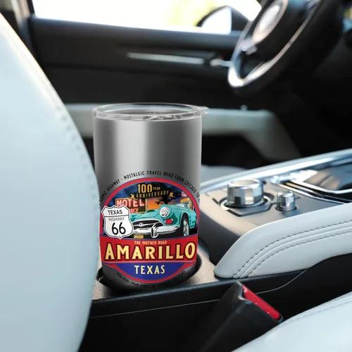 Vista 6 de 100 Years Amarillo Texas Iconic Highway 66 Souvenirs Stainless Steel Insulated Tumbler