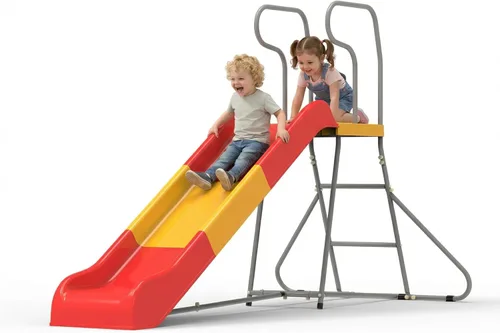 Outdoor Slide for Kids, 6.4FT Backyard Slide with Stair Slide, Heavy-Duty Playground Equipment for Backyard, Pool Side, Lawn & Garden, Stable, for