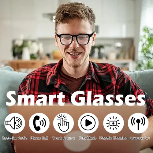 Vista 2 de AI Smart Glasses, Anti Blue Light Bluetooth Translation Glasses with 164 Hands-Free Calls & Audio Multifunctional Smart Sunglasses for Men Women