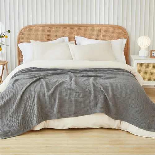 Vista 63 de EMME - Mantas de muselina 100 % algodón, para bebé, de 47 pulgadas x 47 pulgadas, de 6 capas, suave y ligera, de gasa transpirable, para todas