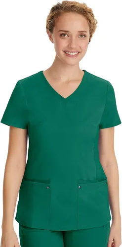 Vista 10 de Healing Hands - Camiseta médica con cuello en V para mujer, suave, elástica Negro