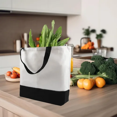 Vista 7 de OKBA Sublimation Tote Bags,polyester tote bags for sublimation, blank canvas tote bags for DIY Crafting and Decorating