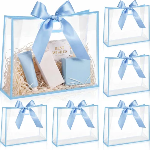 Vista 17 de Aliceset - 12 bolsas de regalo grandes de plástico transparente negro