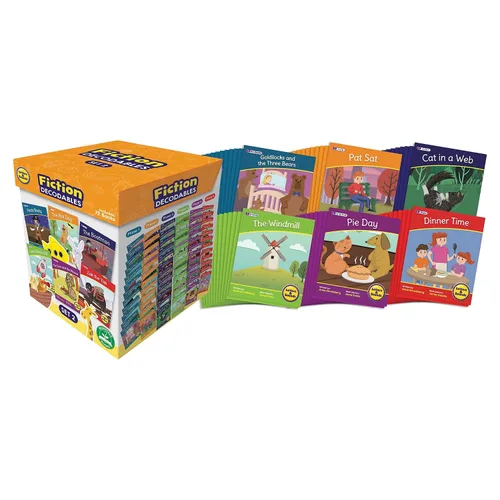 Junior Learning Beanstalk Books - Juego de 2 decodificables de ficción, letras y sonidos
