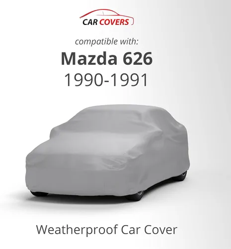 Vista 2 de CarCovers Funda resistente a la intemperie para automóvil compatible con Mazda 1990-1991 626 - Funda para exteriores e interiores, lluvia, nieve