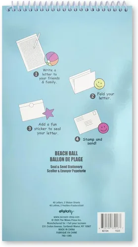 Vista 6 de iscream Seal and Send - Bloc de notas de papelería de 40 hojas con sellos, pelotas de playa