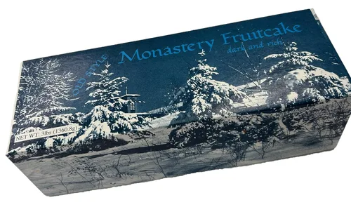 Vista 2 de Trappist Abbey Monastery 3 libras de Pastel de Frutas en Caja de Regalo – Pastel de Frutas Tradicional Completo con Frutas Confitadas, Ideal