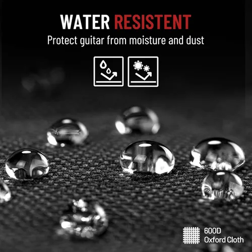 Vista 4 de CAHAYA - Estuche para guitarra acústica: bolsa para concierto suave acolchada de 41 pulgadas, resistente al agua, mochila para guitarra con asa