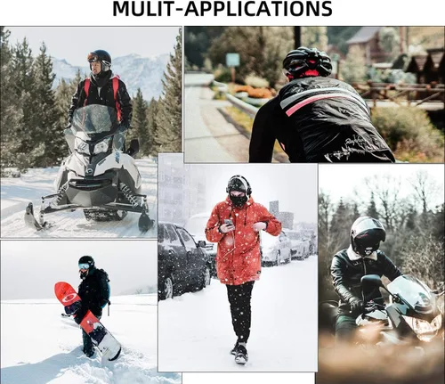 Vista 6 de ROCKBROS Pasamontañas para clima frío, máscara de esquí para hombres, resistente al viento, térmica, bufanda de invierno, máscara para mujeres