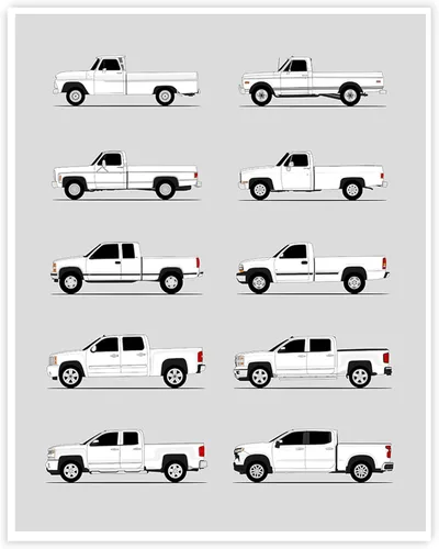 Vista 10 de Custom Car Posters Póster hecho a mano compatible con Chevy Evolution Print Wall Art Decor the Best of Chevrolet Generations, multi, 8 x 10 pulgadas