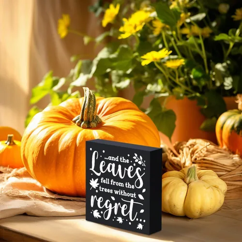 Vista 6 de Bonita decoración de otoño para el hogar, hojas para letrero de decoración del hogar, decoración de hojas de otoño, letrero de otoño, hogar