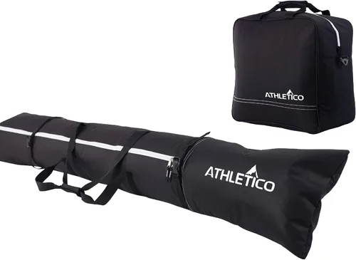Athletico - Combo de bolsas acolchadas para botas y esquís, dos piezas | Guarda y transporta los esquís de hasta 200 cm y botas hasta la talla 30.5