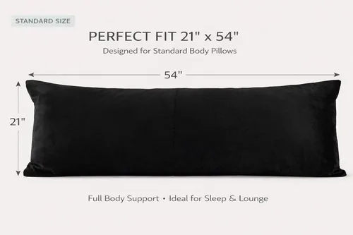 Vista 2 de EVOLIVE Micromink Suave, Piel Sintética, Funda de Almohada Corporal de Gamuza Sintética 21"x54" de Repuesto con Cierre de Cremallera