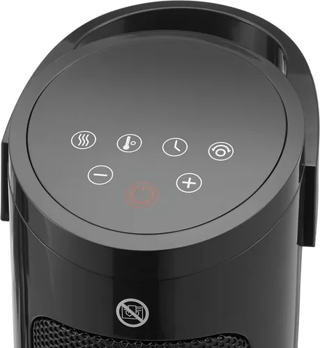 Vista 4 de Amazon Basics Calentador de torre oscilante de 28 pulgadas con protección contra sobrecalentamiento y vuelco, calentamiento rápido, 2 ajustes