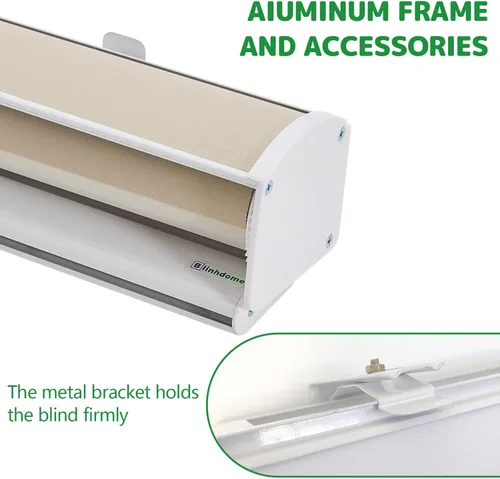 Vista 4 de Persianas opacas de cebra personalizadas sin cordones para ventana, doble capa traslúcidas o control de luz de privacidad, persianas de ventana