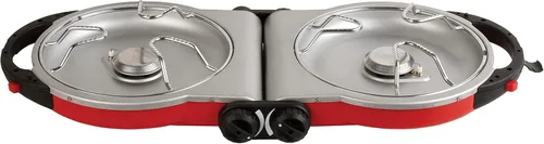 Vista 8 de Coleman Fold ‘N Go 2-Burner Propane Stove, Dual Adjustable Burners with 20,000 BTUs of Power & InstaStart Ignition, Great for Camping, Tailgating