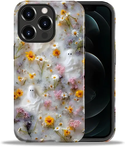 Vista 42 de ZHEGAILIAN Funda para iPhone 11, carcasa dura a prueba de golpes + silicona suave 2 en 1 híbrida, parachoques a prueba de caídas - Vidrio manchado