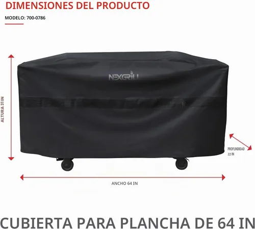 Vista 3 de Nexgrill - Funda de parrilla de 42 pulgadas, cubierta plana resistente al agua de servicio pesado con correa ajustable y ventilación, protección