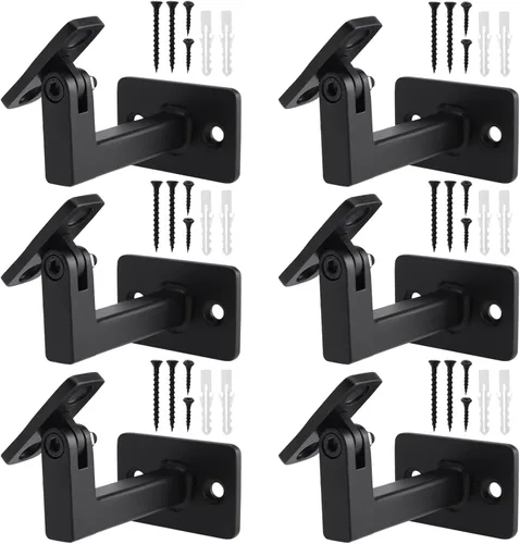 Vista 10 de RealPlus Soportes de pasamanos ajustables resistentes giratorios cuadrados para escaleras de escalera, paquete de 3