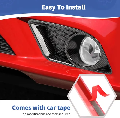 Vista 5 de RT-TCZ para cargador parachoques delantero luz niebla panel Trim cubierta de fibra de carbono para Dodge cargador 2011 2012 2013 2014 fibra
