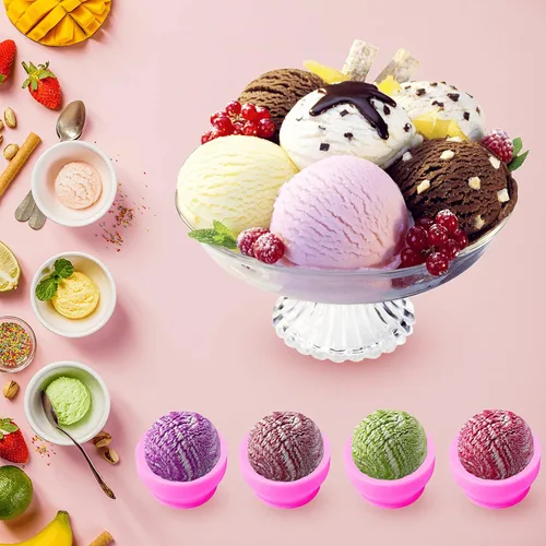 Vista 7 de Moldes de silicona en forma de bola de helado 3D, moldes para hacer galletas, moldes para hacer velas, moldes de silicona para jabón y arcilla