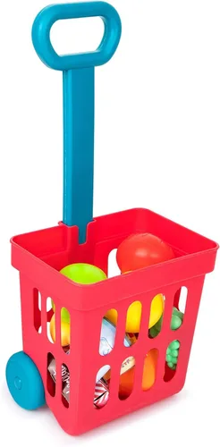 Vista 6 de Playkidz Juego de carrito de compras de juguete, juguetes de plástico para alimentos, juego interactivo, recursos de aprendizaje y diversión