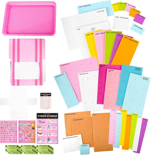 Vista 4 de Fashion Angels Juego de calcomanías apilables de dulces de panadería, juego de calcomanías de espuma con modelado 3D, incluye calcomanías apilables