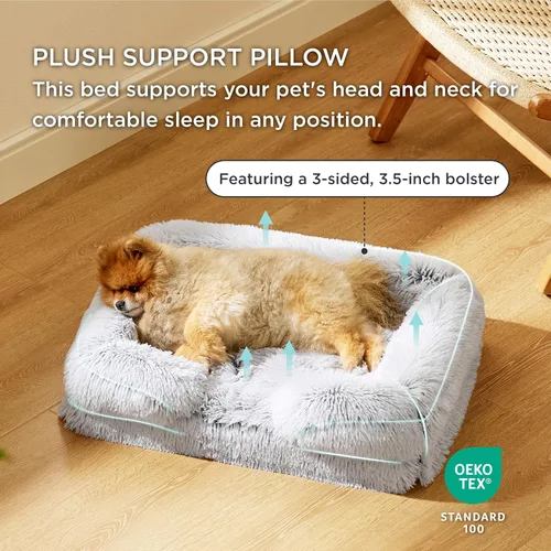 Vista 4 de Bedsure - Cama ortopédica pequeña para perros, sofá cama calmante y lavable para perros pequeños, espuma de soporte con funda extraíble y lavable