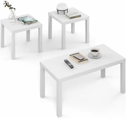 Vista 16 de Furinno - Mesa de café clásica, mesa de café moderna rectangular con tablero triple grueso, mesa auxiliar para sala de estar, oficina en casa, pino