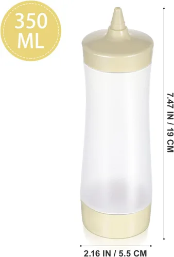 Vista 5 de DOITOOL Botellas de salsa exprimible, paquete de 3 dispensadores de condimentos de plástico para salsa de tomate, mostaza y aderezo de ensalada