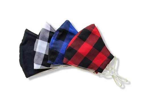 Vista 4 de Hope Love Shine Checkered Face Masks wAdjustable Ear Loops & Filter Pocket - Reusable, Washable Cloth Fabric Face Masks for Women, Men, Adult