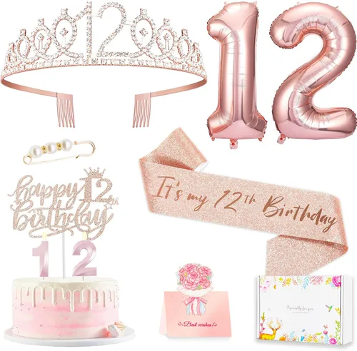 Vista 10 de Decoraciones de cumpleaños número 20 para mujer, banda y corona de cumpleaños, decoración de pastel y velas, globos de números, regalos de 20