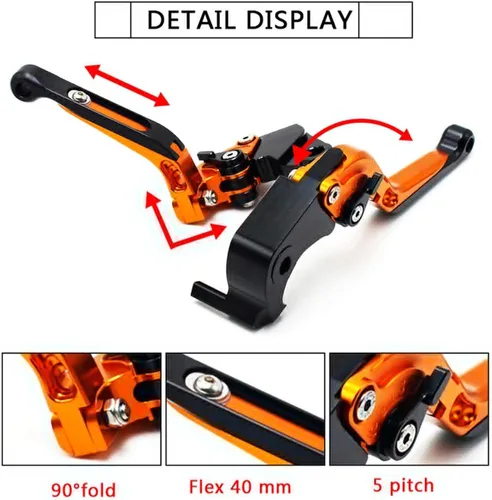Vista 5 de Motorcycle CNC Accessories Adjustable Folding Extendable With Logo Brake Clutch Levers Handlebar Hand Grips Ends For Yamaha XT660 XT660X XT660R