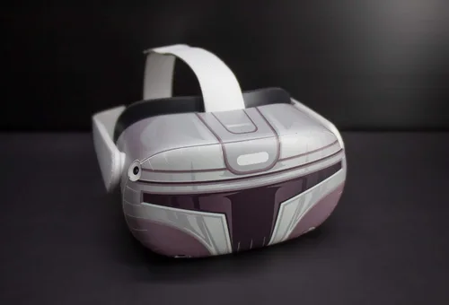 Vista 3 de Arlon Graphics, Adhesivo completo para casco espacial para Oculus Quest 2 Adhesivo de vinilo protector para cubierta de accesorios, color gris