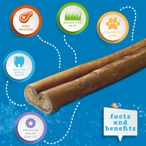 Vista 2 de Jack&Pup Bully Sticks Jumbo de 6 pulgadas para perros (paquete de 3) Palitos de perro de un solo ingrediente para perros grandes y masticadores