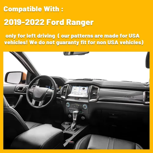 Vista 6 de Alfombrilla para tablero de instrumentos personalizada antideslizante compatible con Ford Ranger 2019 2020 2021 2022
