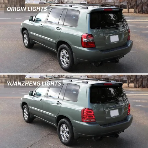 Vista 5 de VLAND Luces traseras LED rojas compatibles con Toyota Highlander 2001-2007 con función de giro de freno de marcha atrás, luces traseras, lado