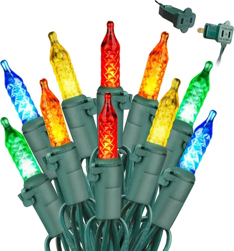 PABIPABI Guirnalda de luces de Navidad de 31 pies, 100 LT, mini luces LED multicolor, enchufable, decoración del hogar para árbol de Navidad