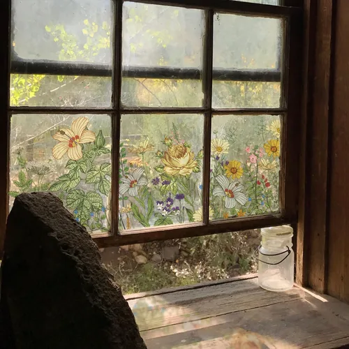 Vista 12 de Adhesivos florales para ventana con hojas verdes para decorar puertas de vidrio, hojas tropicales de plátano