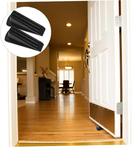 Vista 4 de DOITOOL 6 piezas de tope de puerta para puerta de piso negro tope de puerta protector de pared de puerta parachoques de puerta de goma protector