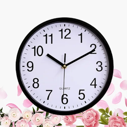 Vista 7 de Large Wall Clock, 10 Inch Silent Non-Ticking Quartz Battery Operated Black Wall Clock,Classic Round Living Room Clocks Wall for Kitchen Office Home
