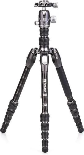 Vista 10 de Kit de trípode de fibra de carbono Benro Rhino1 Series, trípode de viaje ligero de 4 secciones con cabeza de bola VX20, doble paneo, placa