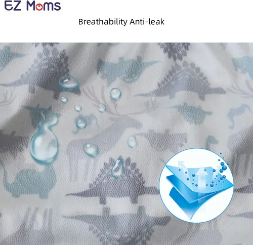 Vista 4 de EZ Moms Paquete de 6 unidades de ropa interior de plástico suave para niños pequeños, funda de pañales reutilizable para bebé, fundas de ropa