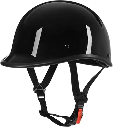 Vista 7 de Yesmotor Medio casco con tapa de polo, medio caparazón, cara abierta para motocicleta - certificado DOT (fibra de carbono, pequeño)
