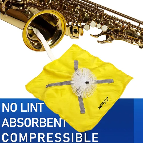 Vista 5 de Libretto Hisopo de saxofón alto + paño de pulido de microfibra para instrumentos musicales
