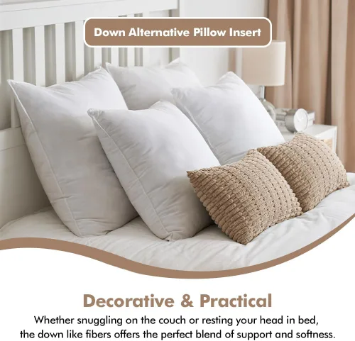 Vista 4 de MIULEE Almohada decorativa de plumón alternativo de 12 x 16 pulgadas, almohada decorativa de 12 x 16 pulgadas, cama corporal para dormir