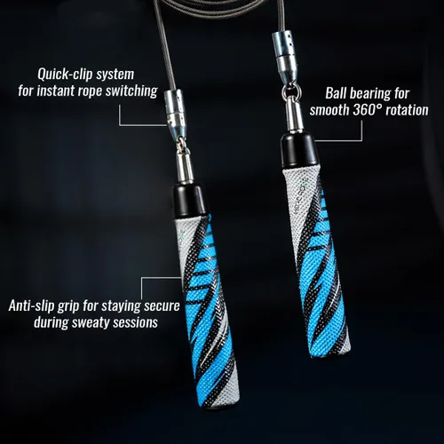 Vista 3 de Hererope - Cuerda de saltar 3 en 1 para hombres y mujeres, 1/6 lb, 1/4 lb, 1/2 lb, juego de cuerda de saltar con pesos intercambiables